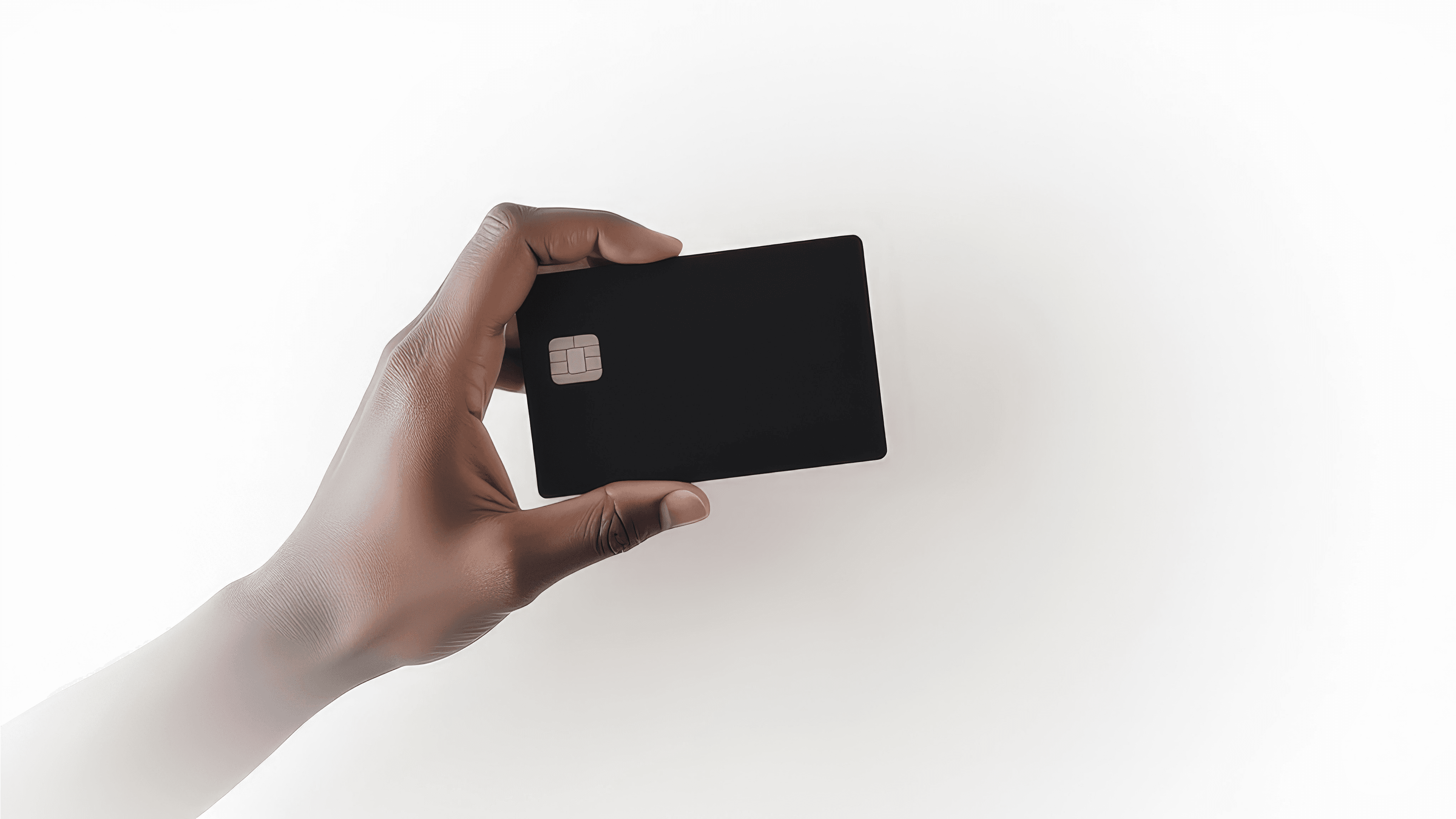 mans hand hold bank black card